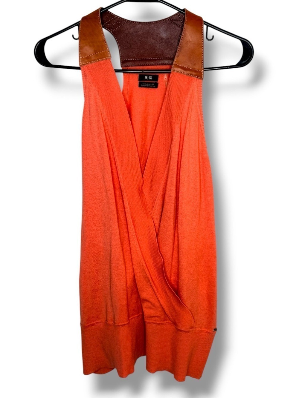 9|15 Saks Fifth Avenue Halter Top Orange Coral Large